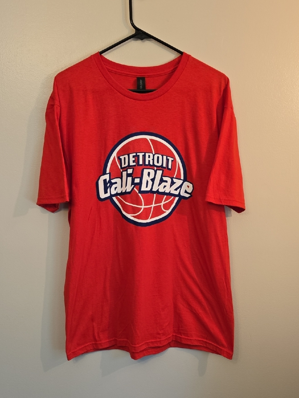 Gildan Red Detroit Cali-Blaze Basketball Graphic Tee